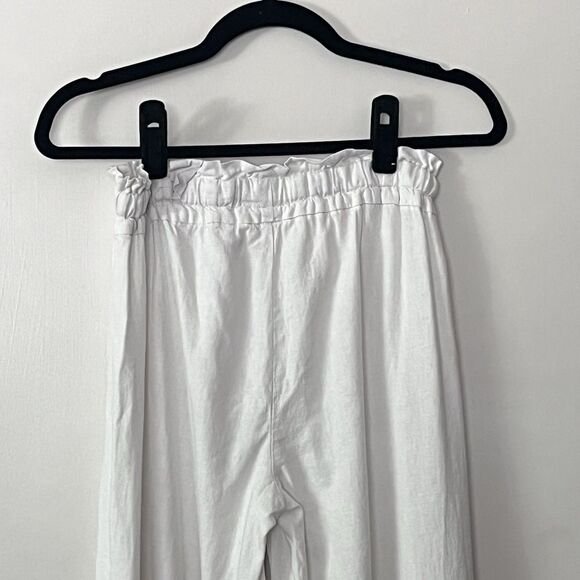 Vanilla Star Womens‎ Ivory Drawstring Waist Pull On Wide Leg Pants S - Picture 6 of 9